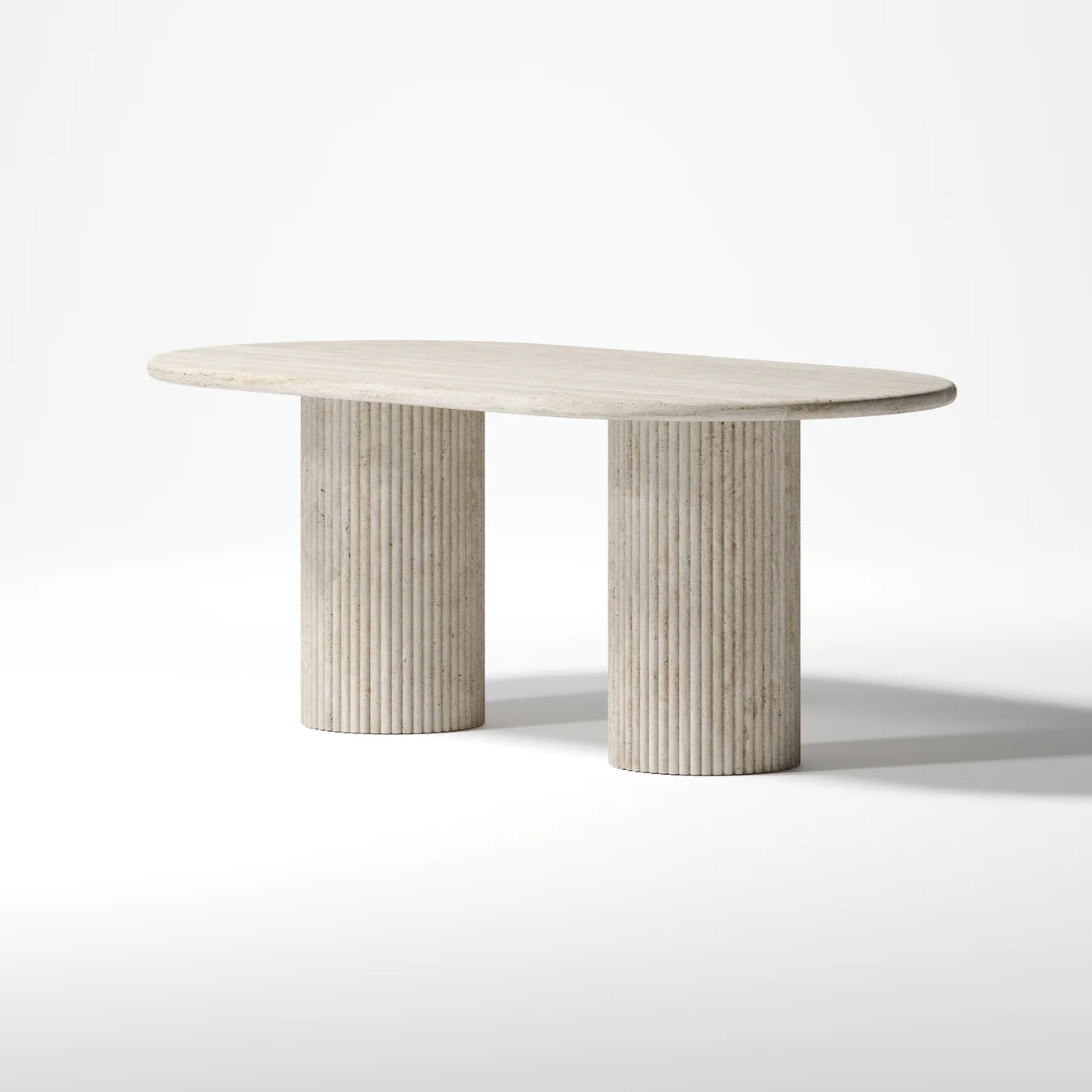 Heiwa Dining Table - Travertine Filled