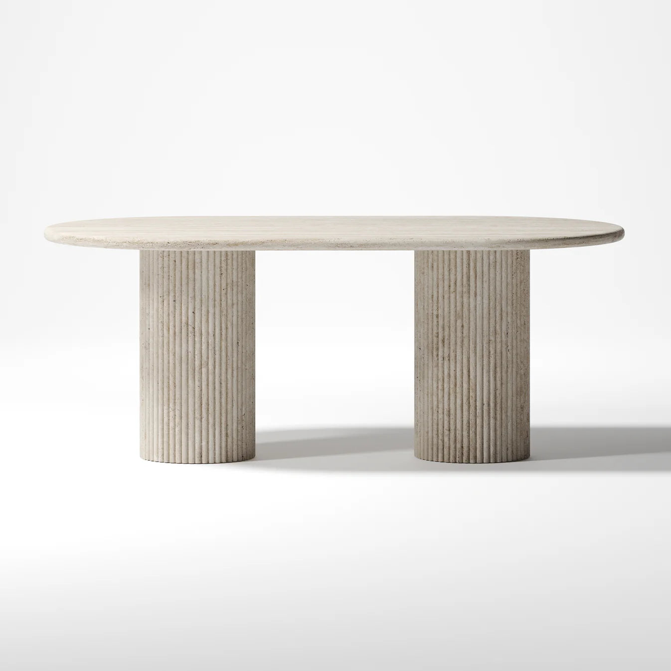 Heiwa Dining Table - Travertine Filled