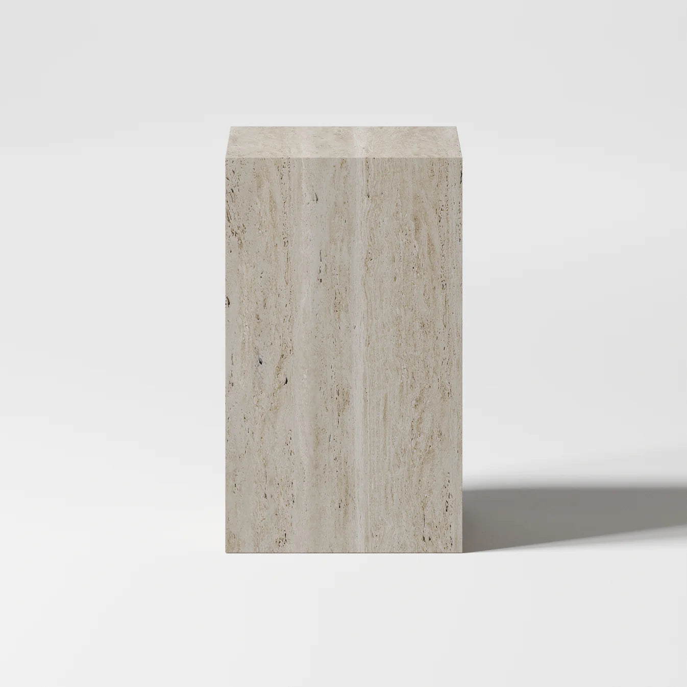 Aura Column Side Table - Travertine Filled