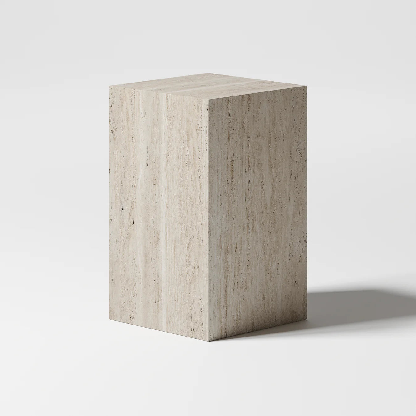 Aura Column Side Table - Travertine Filled